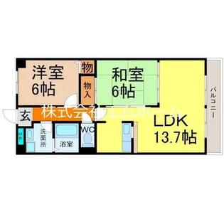 シェソワ駒方【1階】の間取り