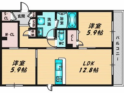 シャーメゾン カーサレジオ【2階】の間取り