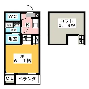 中村ミッドタワー31F【2階】の間取り