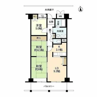 クレセール太子堂【2階】の間取り