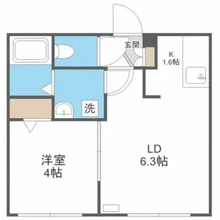 エヴァンスコート南1条【4階】の間取り