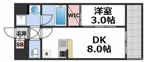 エスリードレジデンス玉造ザ・イースト【5階】の間取り