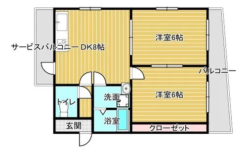 須磨の浦ビューハイツ【303号室】の間取り