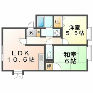 アネシス愛宕山【Ⅱ-102号室】の間取り