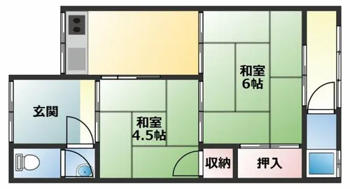 大阪府柏原市国分本町7丁目【テラスハウス】の間取り