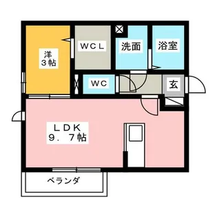 キャトルセゾン桜館【2階】の間取り