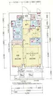 プレサンス京橋GREEN YARDレアルテ【8階】の間取り