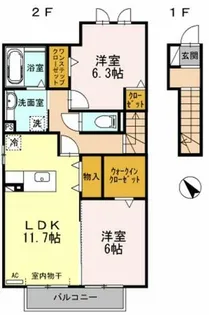 ピースタウン ガル【2階】の間取り