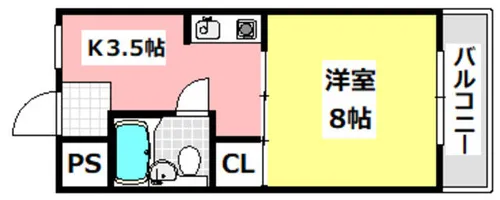 プラットホーム川端通り【203号室】の間取り