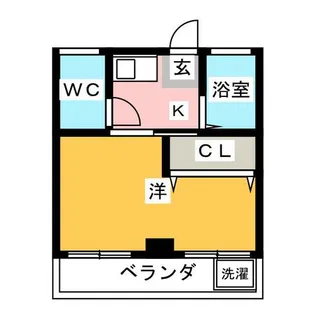 1DKの間取り画像