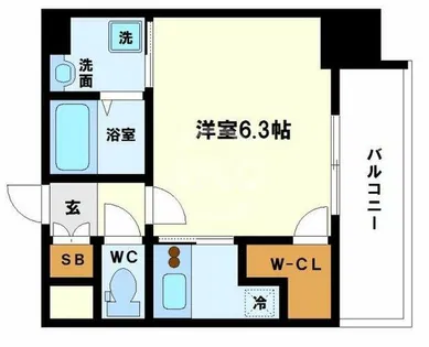 エスリード阿波座レジデンス【6階】の間取り