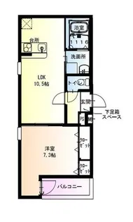 フジパレス東花園駅北Ⅱ番館【1階】の間取り