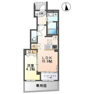 ティーノ フェリーチェ33【1階】の間取り