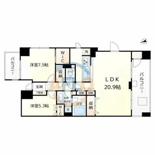 南堀江パークホームズ【15階】の間取り