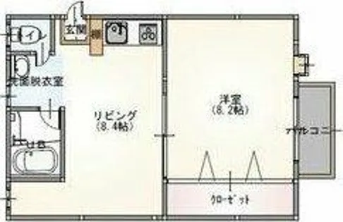 ジョーヌ駈上【2階】の間取り