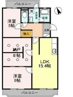 中百舌鳥グリーンハイツ【2階】の間取り
