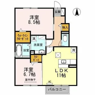 ソレイユ【102号室】の間取り