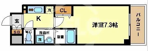 ミュプレ北浜【15階】の間取り