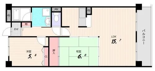メイプル平和台【3階】の間取り