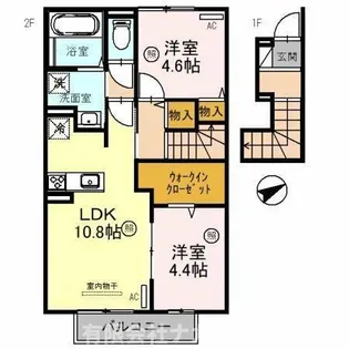 リバーサイドテラスA【2階】の間取り