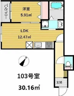 kag.R福大前【1階】の間取り