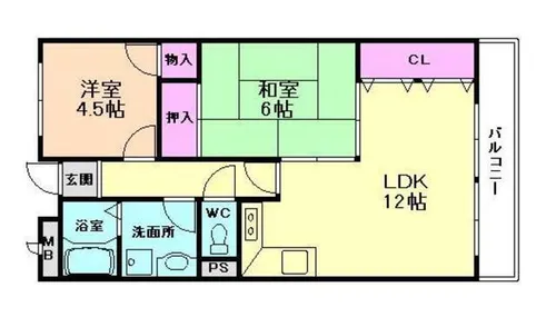 サンマンション早苗【202号室】の間取り