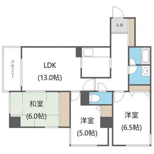 ヴィルヌーブ円山公園【2階】の間取り