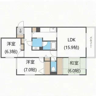 コープ野村宮の森グランデ【3階】の間取り