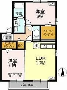 アプローズ B棟【2階】の間取り
