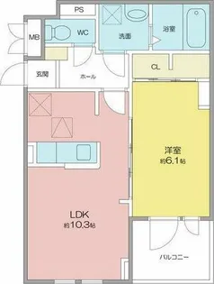アドバンスオーシャン徳重【Ⅰ-102号室】の間取り