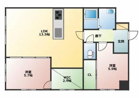 福岡県北九州市戸畑区中原西1丁目【マンション】の間取り