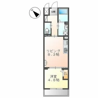 福岡県北九州市小倉北区鋳物師町【マンション】の間取り