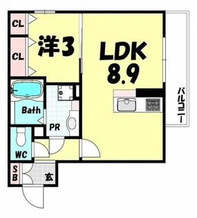 AQUILA上筒井【1階】の間取り