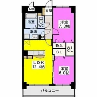 ボヌール レーベン【502号室】の間取り