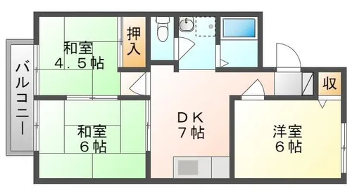 K・ルーエビラサカグチA【2階】の間取り