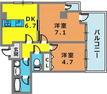 ウィステリア神戸湊川【4階】の間取り