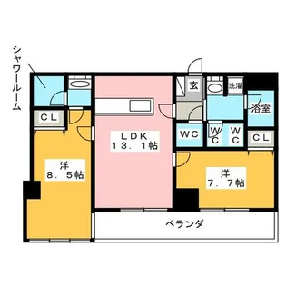 2LDKの間取り画像