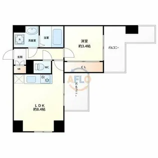 ラクラス新大阪【6階】の間取り