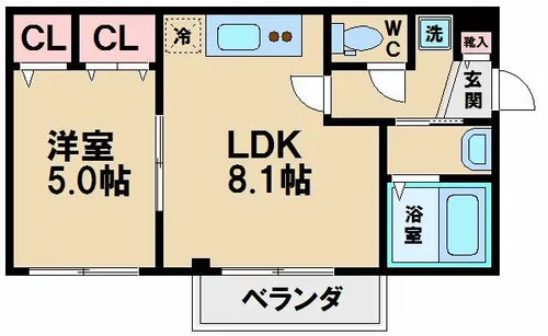 ワイズコート杭全【2階】の間取り