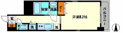 アヴェニール北浜【4階】の間取り