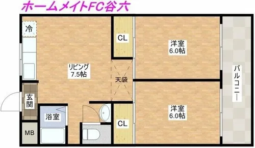 直井ハイツ【3階】の間取り