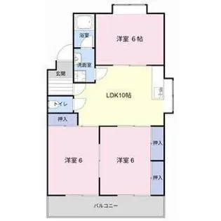 パークサイド三ツ井【1階】の間取り