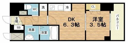 プレサンス福島吉野ミナージ【14階】の間取り
