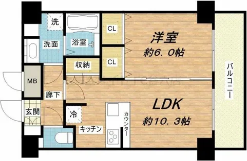 プレサンス大阪城公園パークプレイス【9階】の間取り