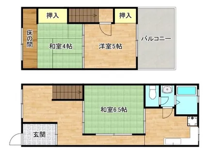 大阪府大阪市東成区深江南2丁目【一戸建】の間取り