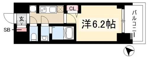 プレサンス ジェネ 上前津【0214号室】の間取り