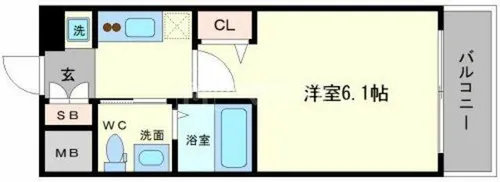 エステムコート難波WEST-SIDEⅢドームシティ【4階】の間取り