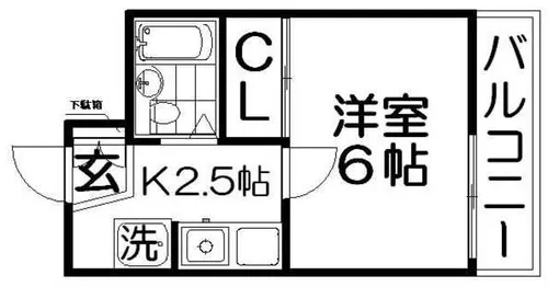 エバーグリーンハイツ寝屋川【1階】の間取り