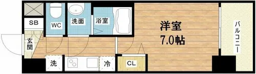 プレサンス大国町アドロッソ【3階】の間取り