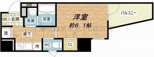 ララプレイス難波シエール【9階】の間取り